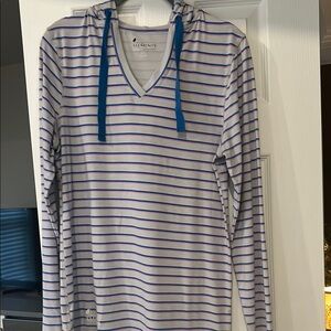 Element Women's Striped Hoodie - Blue and White, Pink